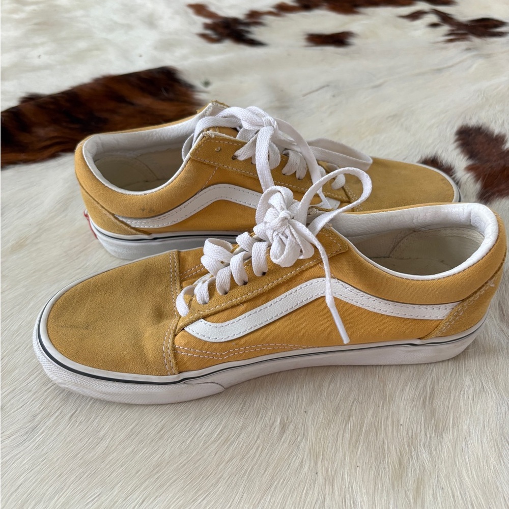 Vans Yellow Old Skool Sneakers with White Stripe